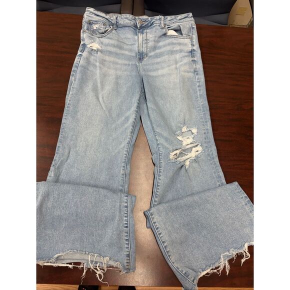 American Eagle Next Level Stretch Super High-Rise Flare Jeans Size 16 - Picture 1 of 11